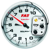 Varvräknare 127mm 10 000 RPM Med Shiftlight Vit PRO-CYCLE